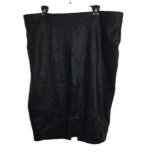 Universal Standard Womens Faux-Leather Pencil Midi Skirt Black Size XL US 4X